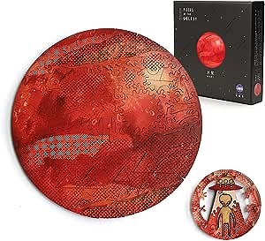 Wooden Jigsaw Puzzles for Adults - Unique Laser Cut Wood Puzzles, Mars Galaxy Puzzle Great as Gifts and Family Games - 5.9in x 0.2in 130 Piece