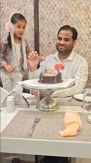 celebrate papa birthday love you daddy #cute #Aanshiya #trending #youtubeshort #viral video 🔥 💖 ♥️