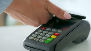 Contactless payment with smartphone. Wireless payment concept