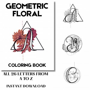 Floral Geometric Alphabet Coloring Pages A–Z (PDF & PNG Download) - Etsy Australia