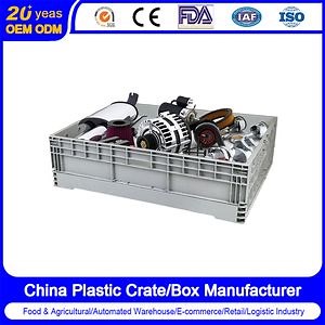 [Hot Item] Fruit Folding Basket Vegetable Turnover Ventilate Folding Plastic Collapsible Storage Stackable Collapsible Crates