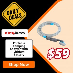 🔥CHRISTMAS DEALS - KickAss Portable Camping Shower with Lithium Battery Now $59 Free shipping Save $15🔥 The KickAss Portable 12V & Camping Shower with Rechargeable Lithium Battery is the perfect option for camping, hiking, pet cleaning, plant watering and rinsing off no matter where you are. The units now include a heavy duty carry case to keep out dust and keep all components together. Click https://brnw.ch/21wFunM to view more! | Everything Caravan & Camping