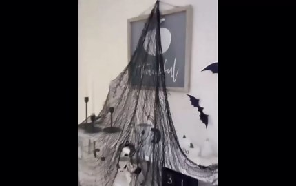 Creepy Cloth Spider Web Halloween Decorations, Outdoor/Indoor, Party, Yard, Spooky Backdrops, Garden, Doorways, Haunted House, Windows, Home, 6pcs-black
