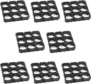 Fielect 10Pcs 3x3 Cell Spacer 18650 Lithium Battery Holder Bracket for DIY Battery Pack, 18.4mm Hole Dia