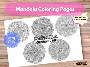25 Printable Mandala Designs | A4 Adult Coloring Pages for Relaxation & Stress Relief | Intricate Mindfulness Art | Digital Coloring Book - Etsy Australia