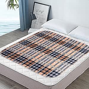 RIQINXIN Quilted Incontinence Bed Pads 2Pcs Soft Absorbent Washable Bed Wetting Protection Pad Reusable Durable Underpads for Adults 32x36in Plaid