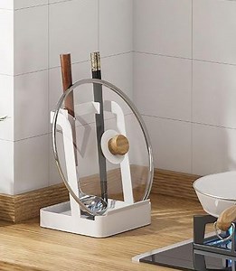 [Hot Item] The Kitchen Cabinets Use Adjustable Metal Upright Pot Lids and Cookware Racks/Shelves.