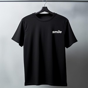 Minimalist Smile T-shirt - Black Standard Edition - Etsy UK