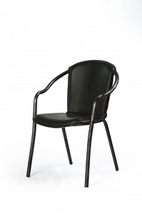 [Hot Item] Industrial Loft Style High Back Leather Dining Chair