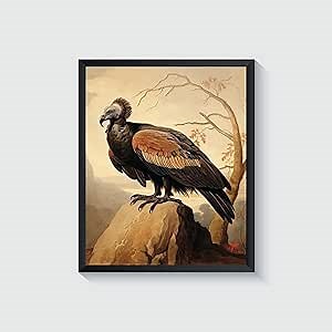 Amazon.com: Vulture Poster Art Print - Retro Vintage Bird Wall Art, Avian Themed. Vintage Inspired Bird Decor (11x14 inches, Black Frame): Posters & Prints