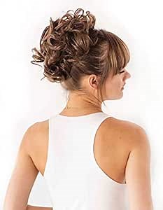 Soho Style Rena S12 - Curly Wired Messy Hair Bun Extension Wavy Updo Ponytail Hairpiece, Platinum Blonde