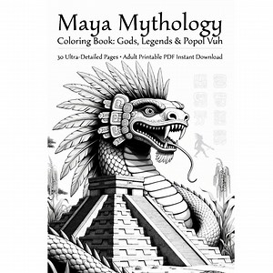 Maya Mythology Coloring Book – 30 Ultra Detail Pages (PDF Download) - Etsy