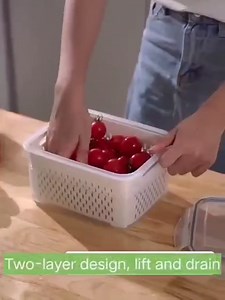 Fruit Vegetable Storage Containers for Fridge,3 PCS Produce Saver Containers for Refrigerator Organizer Bins,Plutuus BPA free Plastic Produce Keepers with Lid & Colander for Salad Berry Lettuce