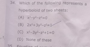 Question: Identify the hyperboloid of two sheets from the follo... | Filo