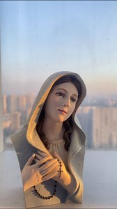 Hand-painted Virgin Mary Statue With Rosary - 4.72 Inch - Etsy