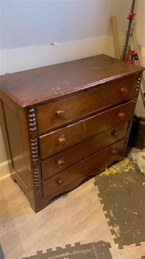 Just listed! This antique pine dresser is painted with Shackteau Interiors Milk Paint in Sand. The top and drawers are raw pine. | Shackteau Interiors