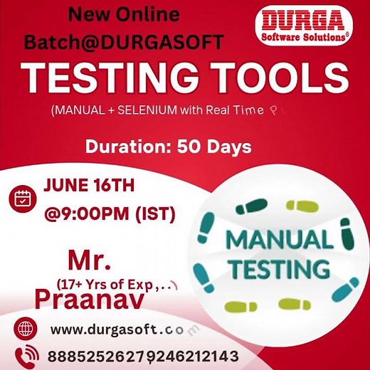 🚨 New Online Batch – Testing Tools @DURGASOFT