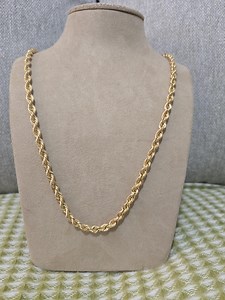 10k Solid Gold Rope Chain Necklace - 24 Inch, 5mm Wide - Etsy