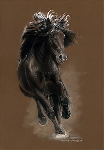 Friesian Horse | Pastel - Jeanne Delâge