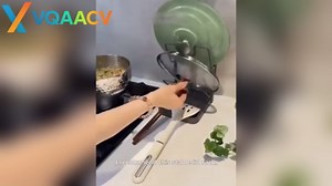 Kitchen Pot Lid Storage Rack, 304 Stainless Steel Holder and Spoon Rest, Lid Holder While Cooking, Multifunctional Kitchen Organizer Stand with Removable Drip Tray for Countertop (Double-layer Beige)