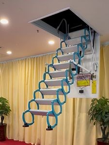 [Hot Item] Stalrs Attic Retractable Stairs Home Electric Lift Invisible Remote Control Folding Retraction Ladder
