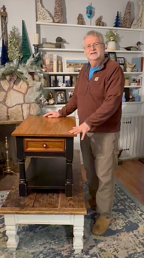 Fresh from the workshop-a gorgeous solid oak end table-refinished in Ebony with slight distressing. Hugh has this ready to go @$80! Reach out for a pickup in Millers Falls, Mass. 🌟🌟🌟🌟🌟🌟🌟🌟🌟🌟#furnituremakeover #refinishedfurniture #oak #homedecor #interiordesign | Rustic Romance