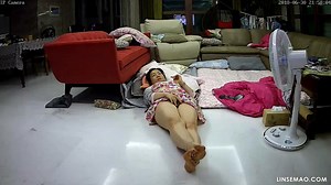 Hacked home ip camera: 2 clips of Korean mature masturbating