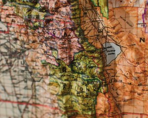 Muir Way Raised Relief Map of California 1944 - True 3D Topographic Wall Map with Molded Terrain - Unframed, 24x28