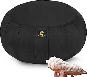 Organic Zafu Meditation Cushion [S/M/L/XL Sizes] - Ultra Comfy Kapok Filling - Designed to Prevent & Relieve Back Pain