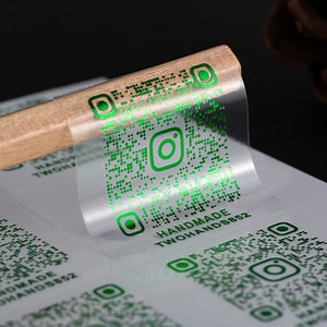 [Hot Item] Custom Transparent Clear Label Sealing Sticker Adhesive PVC/Pet Brand Logo Green Foil Qr Code Printing Packaging Labels