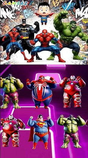 _Spiderman🆚Minions Batman🆚Minion Hulk 🆚 Spiderman Venom Transform to Monster_coffindance.