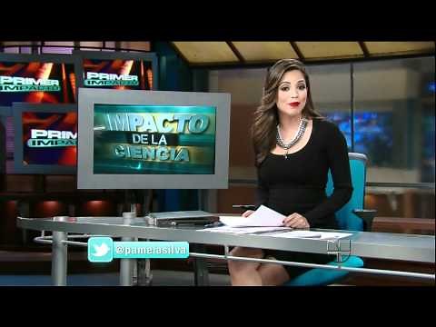 Pamela Silva Conde 2012/01/17 Primer Impacto HD; Tight black dress