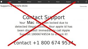 Contact Support Apple Virus Redirect Removal (Mac)