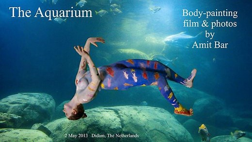 Aquarium body-painting by Amit Bar