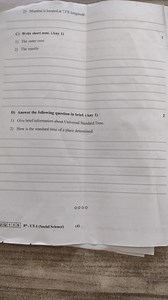 2) Mumbai is located at 73°E longitude.C) Write short note.... | Filo