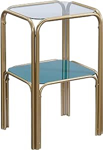 Sauder Coral Cape End Table, Satin Gold Finish