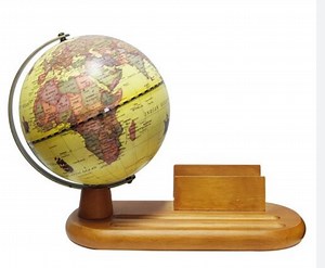 [Hot Item] Peter Luxury Desktop Globe with Pen Name Card Organizer Function Antique