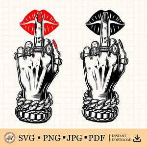 Middle Finger Lips Svg Png, Middle Finger Lips Bundle SVG, Rude Finger SVG, Lips Kiss SVG Hand Middle Finger Svg, F*ck You Gesture, Cricut - Etsy