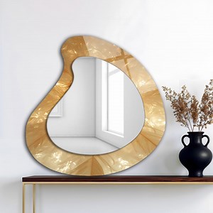 Asymmetrical Tempered Glass Mirror, Modern Wall Decor - Etsy Australia