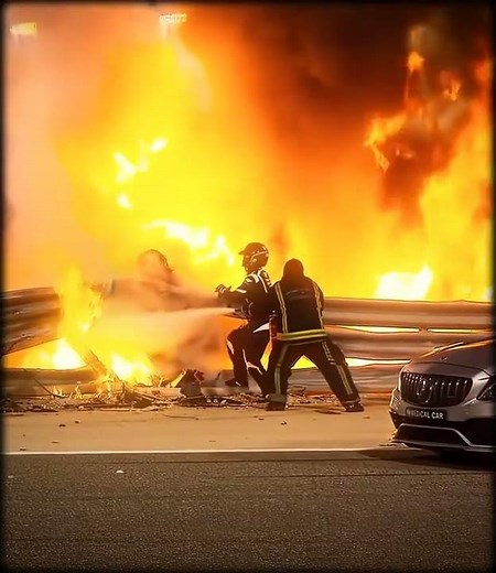 F1’s Scariest Crash: Romain Grosjean’s Fiery Escape (2020 Bahrain GP) #F1 #RomainGrosjean #BahrainGP