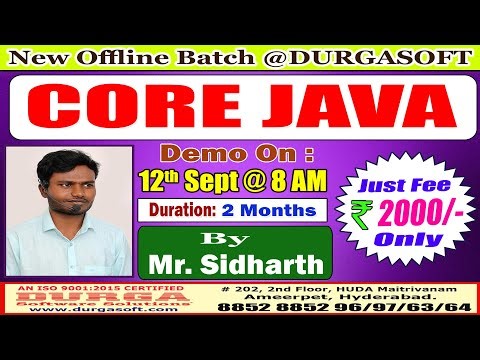 CORE JAVA Offline Training @ DURGASOFT
