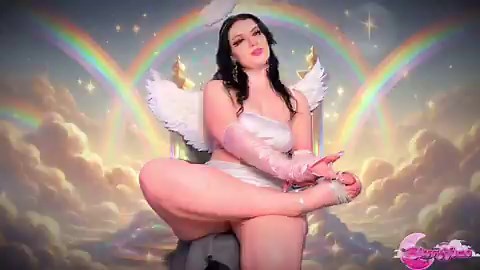 Angel’s Heavenly High Heel Dangling JOIContent: Angel RolePlay, High Heels, Arched Feet, Shoe Dangling, Femdom POV, Heel Sucking, Cum Countdown, Jerk Off Instructions, Legs / Foot / Heel Worship, Made to Cum, Thick Thighs, Upskirt