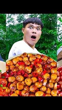 Thánh ăn trứng cút sốt ớt cay! | Mukbang Vui Nhộn | TikTok Ẩm Thực - Lang Lieu