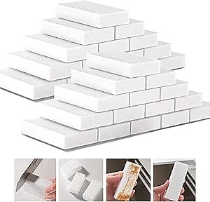 Magic Sponge Eraser100Pack, 2X Durable White Melamine Foam Pads, All-Purpose Large Kitchen Dish Cleaning Nano Scrub Non-Scratch Sponge for Household, Bathroom, Shoe Cleaner