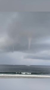 Several waterspouts 🌪️ appear on the beach of #Biscarrosse, France! The phenomenon surprised the locals. | Meteored