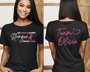 Personalized Breast Cancer Awareness T-shirt: Custom Team Cancer Tee - Etsy