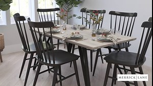 Amazon.com - Merrick Lane Maya Rectangular Dining Table Distressed Gray Wood Finish Kitchen Table with Retro Hairpin Legs - Tables