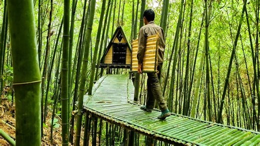 Building bamboo huts in the forest and cooking in a tropical forest. | Wilderness Skills