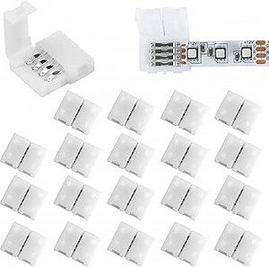 RGBZONE 20 Pcs 4 Pin RGB LED Light Strip Connectors 10mm Unwired Gapless Solderless Strip to Strip Connector LED Rope Tape Strip Adapter for SMD 5050 RGB LED Strip Light Connection - Amazon.com