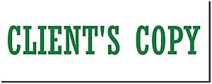 Slim Pre-Inked Clients Copy Stamp - Green Ink